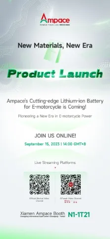 Ampace Will Make Its Debut at China International Motorcycle Trade Exhibition, Pioneering a New Era in E-motorcycle Power