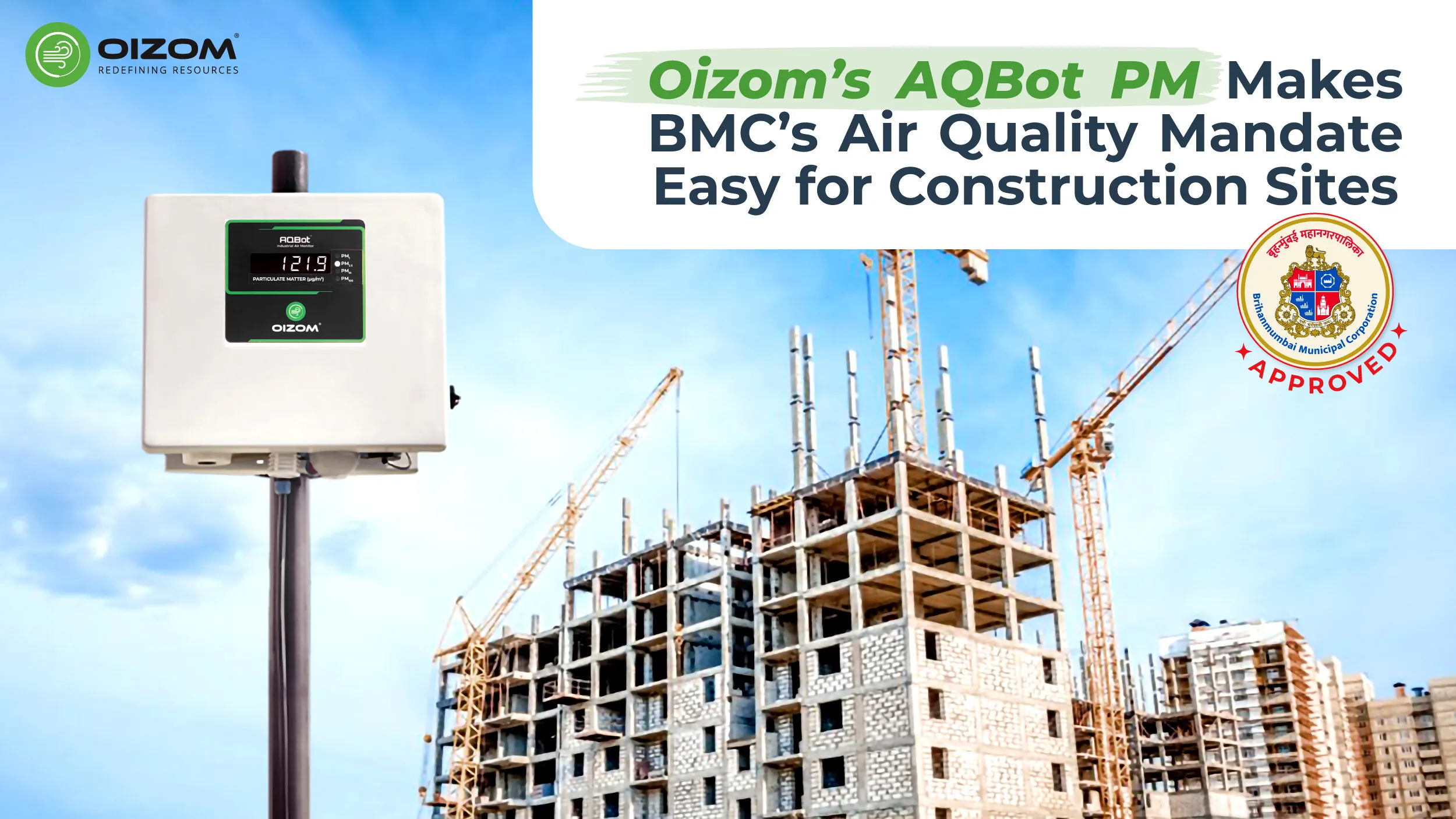 Oizom's AQBot PM Makes BMC's Air Quality Mandate Easy for Construction Sites