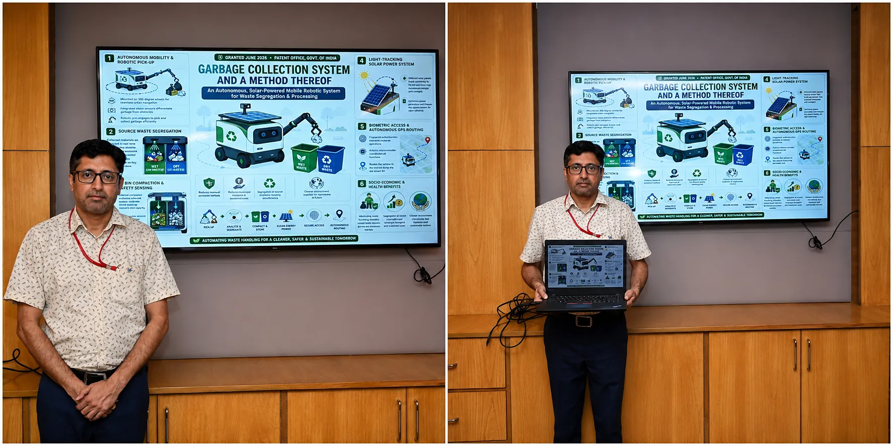 Chandigarh University Electronics & Communication Engineers Develop Solar Powered Robot for Garbage Management