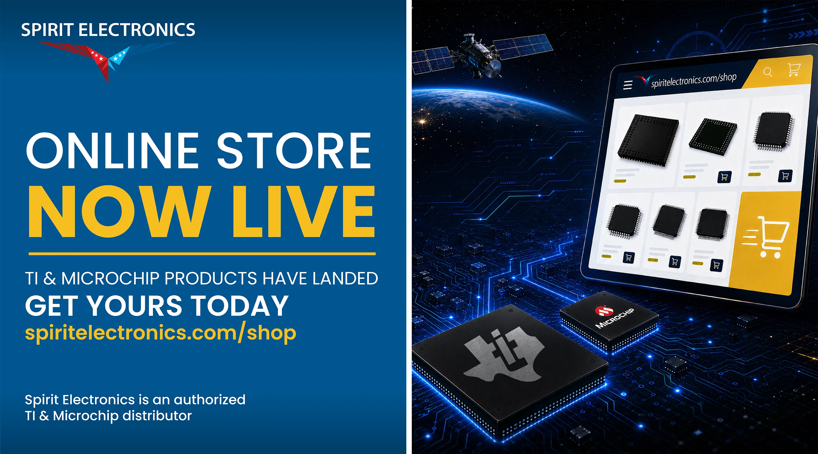 Spirit Electronics Adds Texas Instruments and Microchip Technology Space-Grade Components to Online Store Ahead of SmallSat 2026