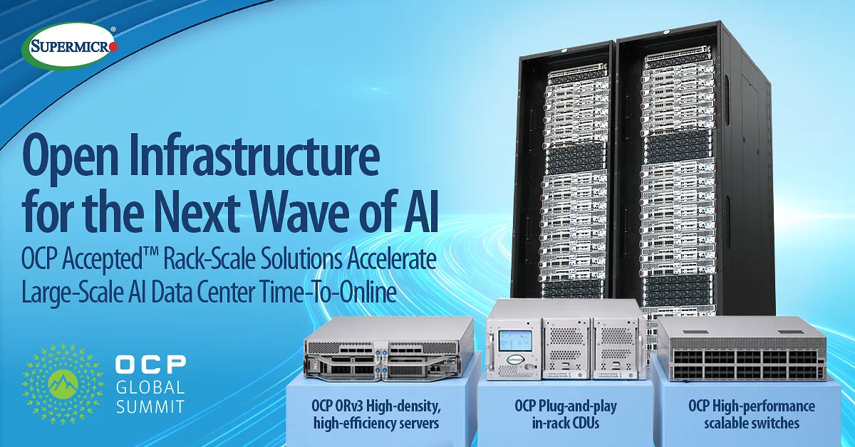 Supermicro Expands Integrated Open Compute Project Portfolio to Accelerate Rack-Scale AI Data Center Deployments